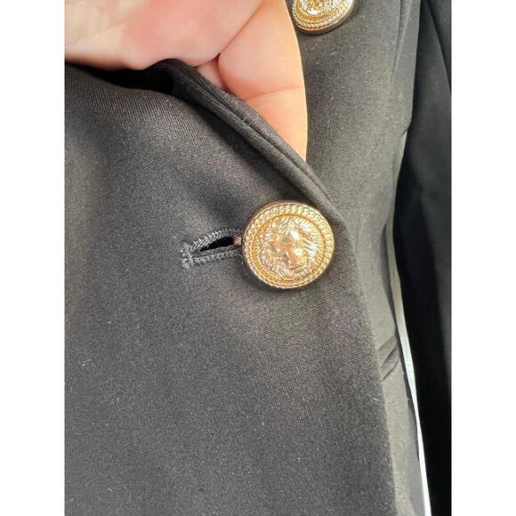 T TAHARI Womens Black Blazer Size 6 Gold Embossed Buttons Classy Jacket - Picture 8 of 10